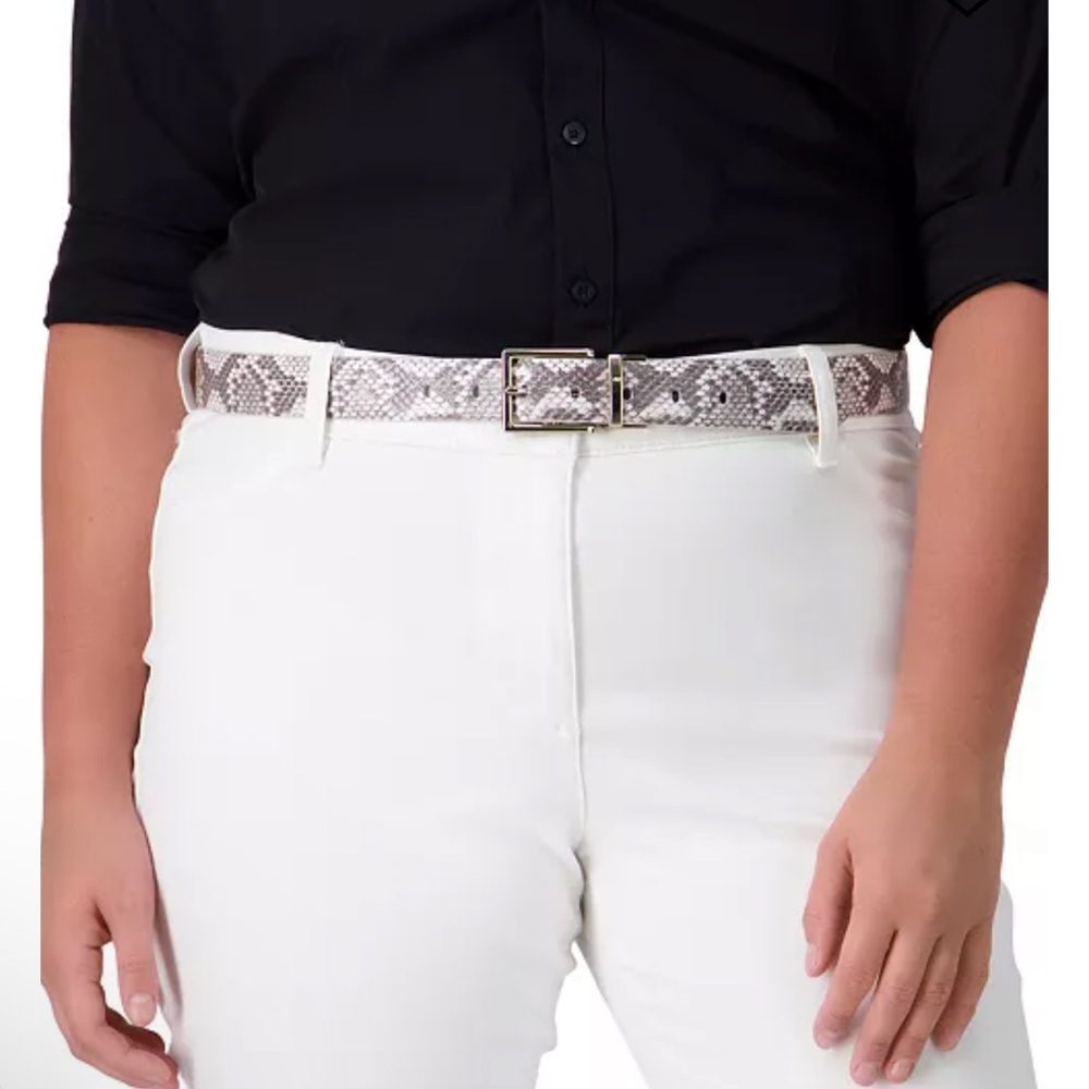 Calvin Klein Women’s Reversible Snakeskin Print Leather Belt NWOT L - Picture 13 of 16